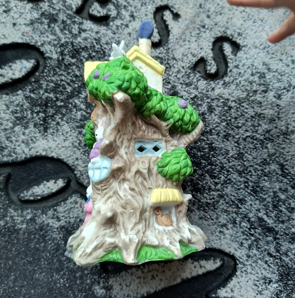 Whimsical Bunny Treehouse Figurine - Picture 3 of 14